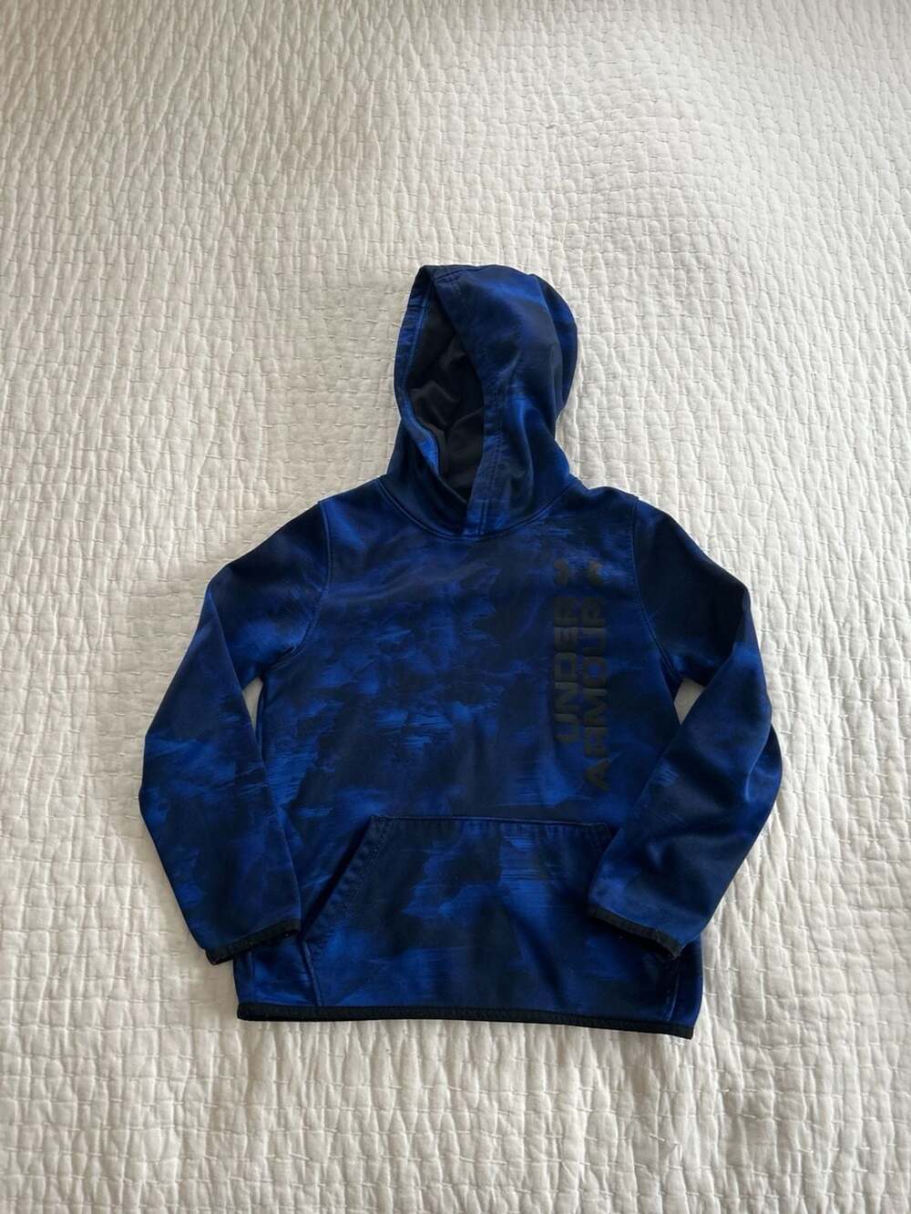 Under Armour Boys ColdGear Blue Camo Pullover Hoodie Youth Size Small